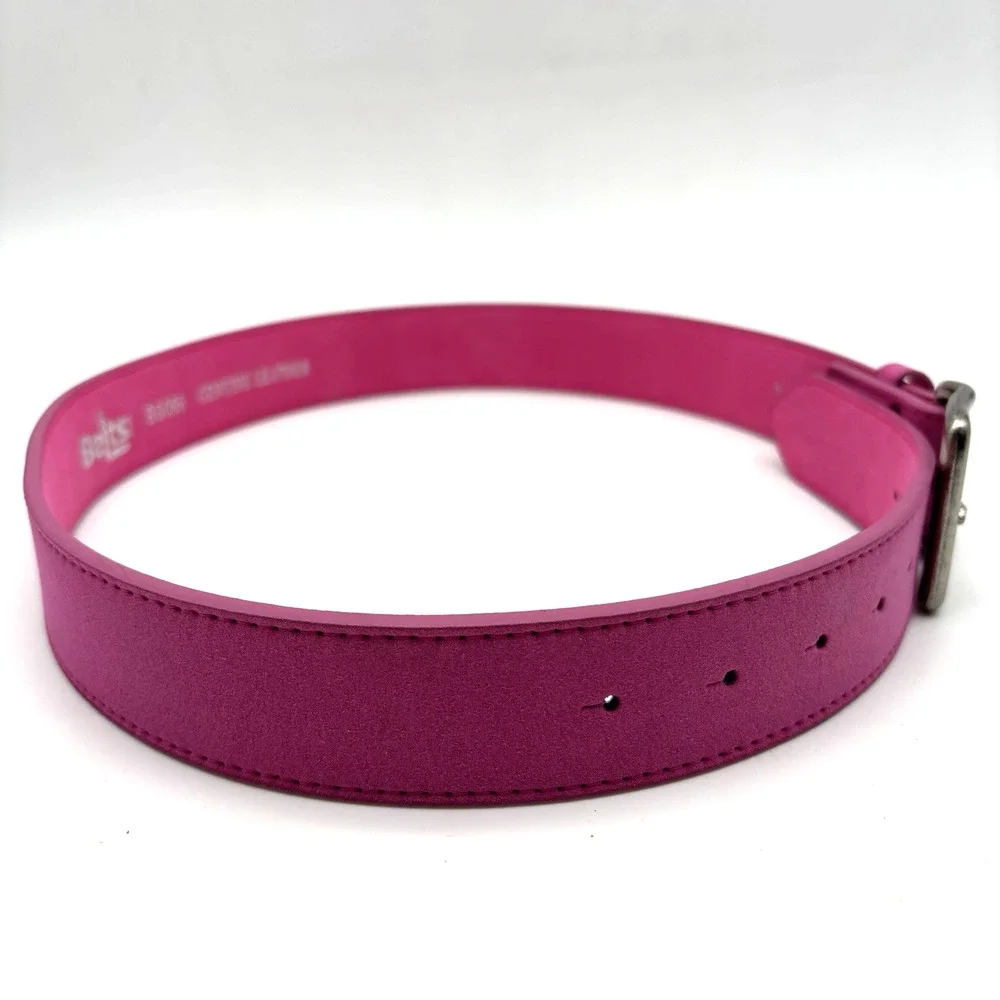 Vintage Y2K Belts.com BS066 Hot Pink Genuine Suede Leather Belt 30 27-33